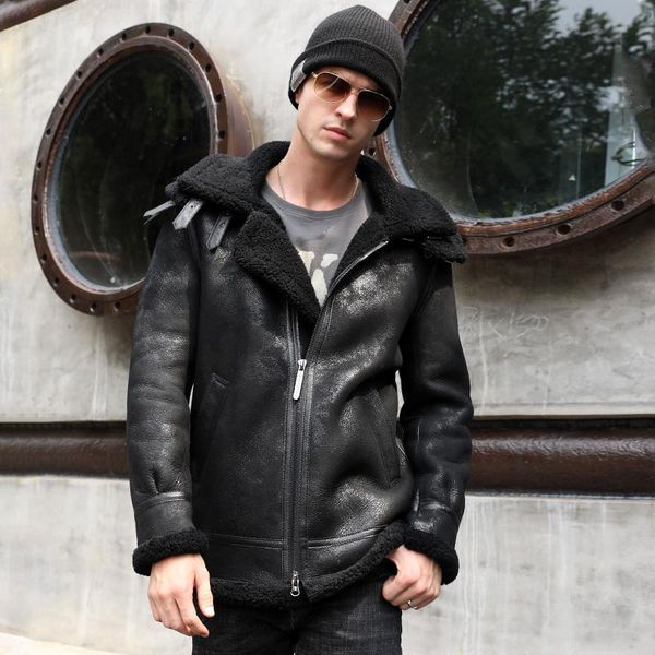 men's leather & faux fur coat natural sheep shearling mens jacket warm hooded men clothing winter 2021 hommes veste pph2984, Black
men's leather & faux fur coat natural sheep shearling mens jacket warm hooded men clothing winter 2021 hommes veste pph2984, Black