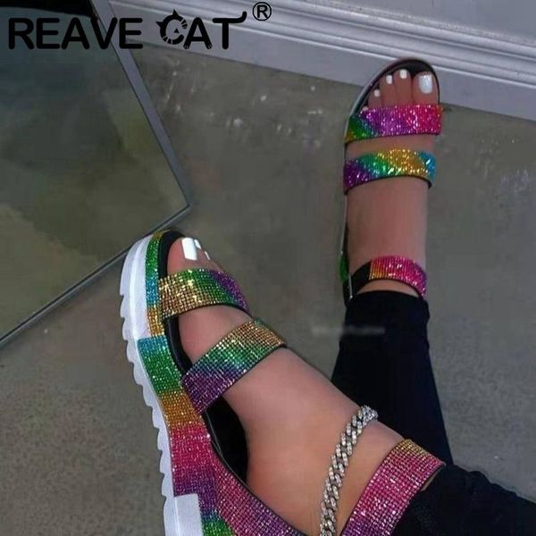 sandals reave cat women 2021 open toe thick bottom buckle crystal bling rainbow rome stylish big size 36-43 casual a3698, Black
sandals reave cat women 2021 open toe thick bottom buckle crystal bling rainbow rome stylish big size 36-43 casual a3698, Black