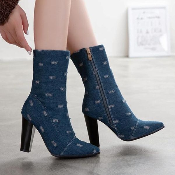 boots pxelena 2021 autumn women denim ankle retro holes square high heels female shoes lady footwear plus size 34-43, Black
boots pxelena 2021 autumn women denim ankle retro holes square high heels female shoes lady footwear plus size 34-43, Black