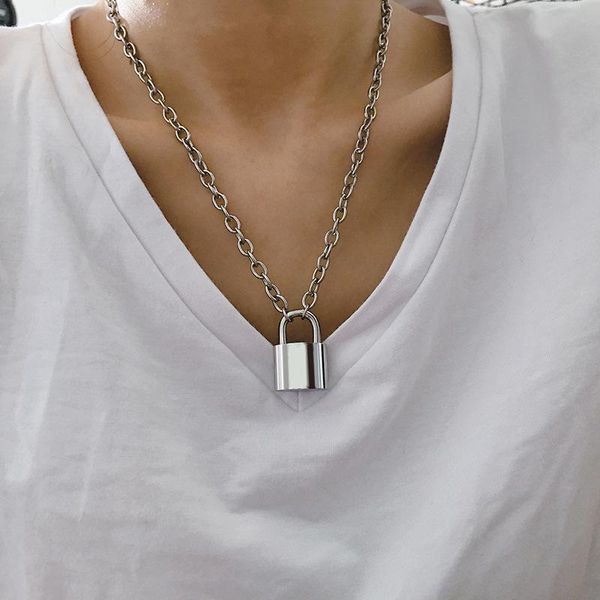 hip-hop new punk style pendant clavicle chain necklace for women fashion stainless steel lock necklace for men jewelry, Silver
hip-hop new punk style pendant clavicle chain necklace for women fashion stainless steel lock necklace for men jewelry, Silver