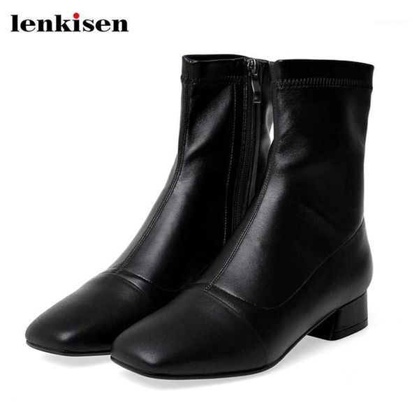 lenkisen solid cow leather stretch boots square toe zip winter concise basic warm women big size mid-calf boots l031, Black
lenkisen solid cow leather stretch boots square toe zip winter concise basic warm women big size mid-calf boots l031, Black