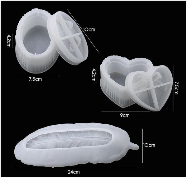 epoxy resin feather box molds sile jewelry box molds with heart shape storage box resin art supplies jewelry ma qylexf, Black;white 
epoxy resin feather box molds sile jewelry box molds with heart shape storage box resin art supplies jewelry ma qylexf, Black;white