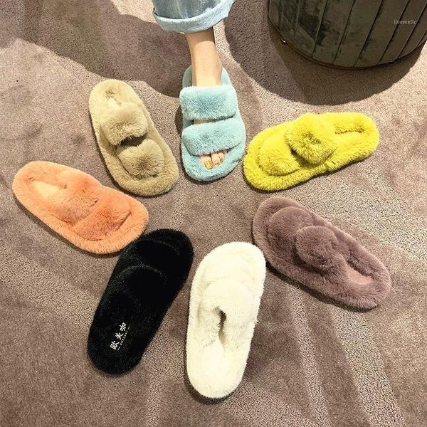 slippers candy colors plush women double band open toe slides solid indoor winter ladies flats furry home shoes zapatos de mujer1, Black
slippers candy colors plush women double band open toe slides solid indoor winter ladies flats furry home shoes zapatos de mujer1, Black