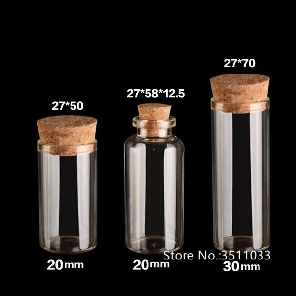 30pcs empty clear glass bottles with cork ser diy gify transparent glass jars containers decorative bottle tube 20ml 30ml