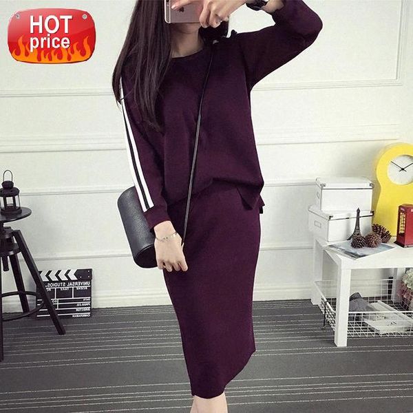 2018 women winter suit midi black wine red skirt suit 2 two piece skirt set slim pullover sweater and pencil #xq47, White
2018 women winter suit midi black wine red skirt suit 2 two piece skirt set slim pullover sweater and pencil #xq47, White