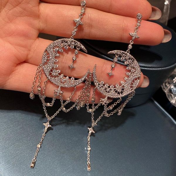 wholesale 2021 new women earring long tassels stars moon luxury jewelry vintage designer stainless steel wedding, Golden;silver
wholesale 2021 new women earring long tassels stars moon luxury jewelry vintage designer stainless steel wedding, Golden;silver