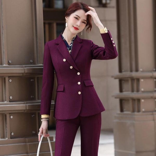 women's two piece pants suits autumn and winter clothing fashion temperament business interview formal wear work clothes, White
women's two piece pants suits autumn and winter clothing fashion temperament business interview formal wear work clothes, White