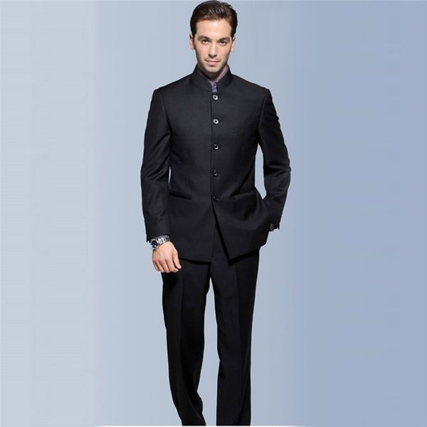 black chinese stly blazer men's collar leader male embroidered dragon totem tang suit two pieces set 6d44, White;black
black chinese stly blazer men's collar leader male embroidered dragon totem tang suit two pieces set 6d44, White;black