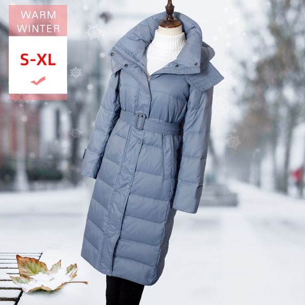 winter fashion long white duck down coat with hood detachable female thick thin warm jacket with belt windproof good quanlity 201019, Black
winter fashion long white duck down coat with hood detachable female thick thin warm jacket with belt windproof good quanlity 201019, Black