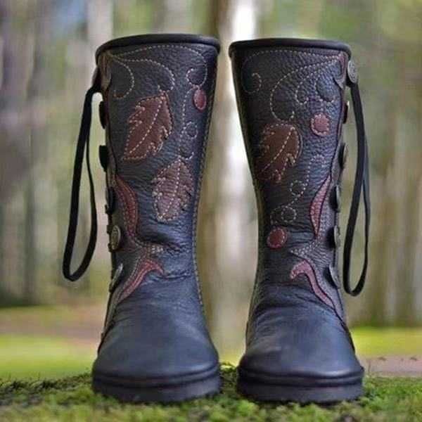 autumn and winter new short round toe slope heel embroidered women's boots can be made in sizes 33-43, Black
autumn and winter new short round toe slope heel embroidered women's boots can be made in sizes 33-43, Black