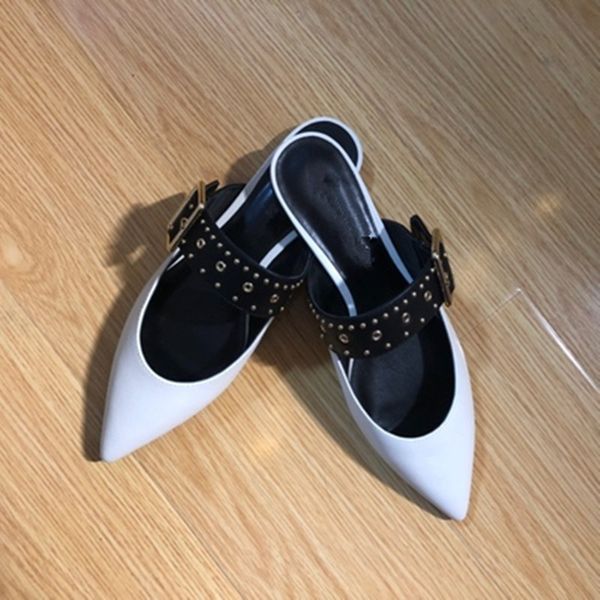 2021 new lack of metal rivet pointed-toe toe shoes feminine smooth semi-slipper moccasins ezu1, Black
2021 new lack of metal rivet pointed-toe toe shoes feminine smooth semi-slipper moccasins ezu1, Black