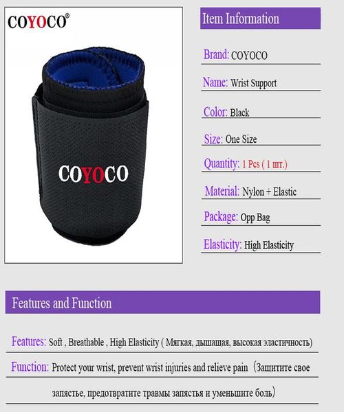 1 pcs adjustable wrist support brace wristband coyoco brand professional sports protection wristbands protect guard black bbytyz alice_bag
1 pcs adjustable wrist support brace wristband coyoco brand professional sports protection wristbands protect guard black bbytyz alice_bag