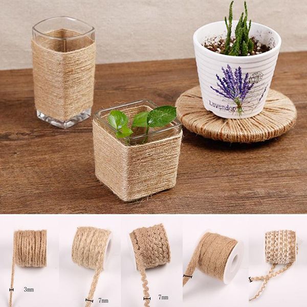 yarn 5m/roll natural burlap ribbon jute twine cord for needlework diy craft supplies wrap gift packing string wedding party decor, Black;white
yarn 5m/roll natural burlap ribbon jute twine cord for needlework diy craft supplies wrap gift packing string wedding party decor, Black;white
