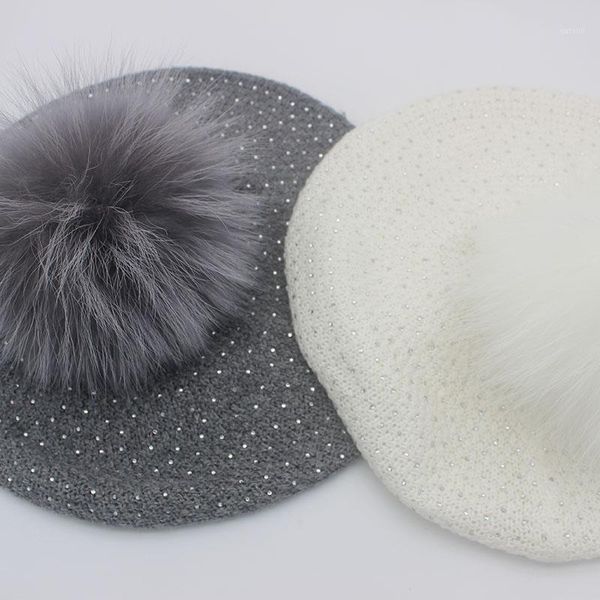 women autumn and winter solid knitted cap fashion outdoor wool rhinestone keep warm winter hairball hat cap1, Blue;gray
women autumn and winter solid knitted cap fashion outdoor wool rhinestone keep warm winter hairball hat cap1, Blue;gray