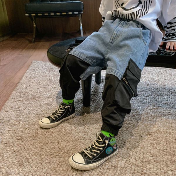 im children's wear boys' jeans color matching 2021 new cuhk korean casual pants spring and autumn fashion, Blue
im children's wear boys' jeans color matching 2021 new cuhk korean casual pants spring and autumn fashion, Blue