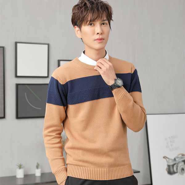 2020 brand autumn winter men's sweater round neck pullover for male sweater color matching youth base long sleeve sweater, White;black
2020 brand autumn winter men's sweater round neck pullover for male sweater color matching youth base long sleeve sweater, White;black