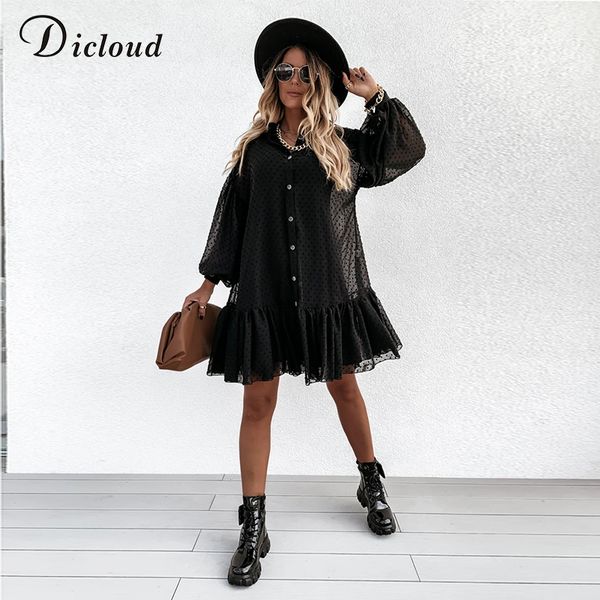 dicloud elegant black dot party dresses women petticoat long sleeve button ruffle ladies mini day dress female christmas clothes h1210, Black;gray
dicloud elegant black dot party dresses women petticoat long sleeve button ruffle ladies mini day dress female christmas clothes h1210, Black;gray
