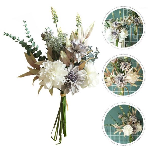 1pc vivid cloth wedding bouquet dahlia bouquet decor imitation decor1