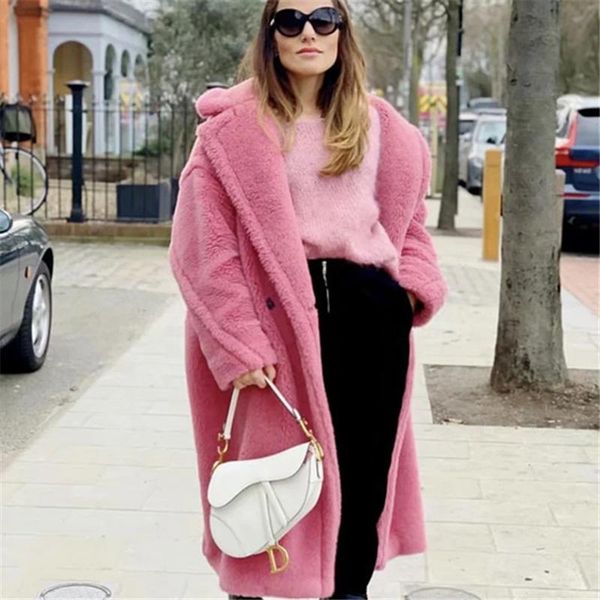 women's fur & faux jane deiune 2021 winter autumn women loose long lamb wool coat lady oversized fashion solid warm thicken outwear, Black
women's fur & faux jane deiune 2021 winter autumn women loose long lamb wool coat lady oversized fashion solid warm thicken outwear, Black