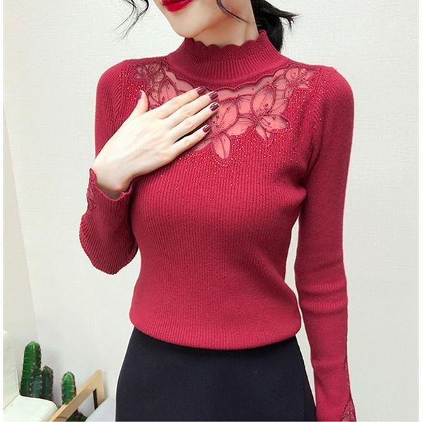 women winter half turtleneck rhinestone sweater pullovers lace autumn hollow out sweater ladies long sleeve jumpers z5851, White;black
women winter half turtleneck rhinestone sweater pullovers lace autumn hollow out sweater ladies long sleeve jumpers z5851, White;black