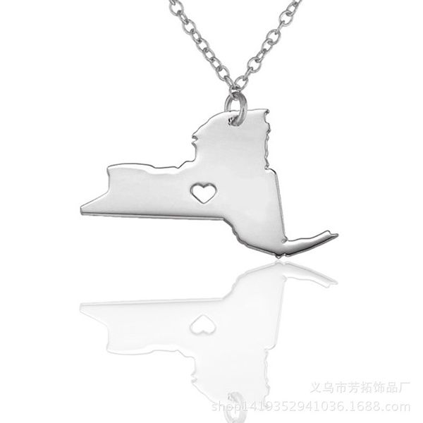 new york state, the united states map necklace, stainless steel trade selling trend jewelry, fashion popular. q1209, Bronze;silver
new york state, the united states map necklace, stainless steel trade selling trend jewelry, fashion popular. q1209, Bronze;silver