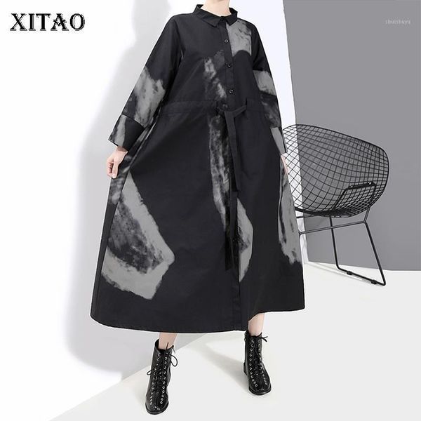 xitao plus size distressed print black dress drawstring bandage bow women clothes 2020 fashion turn down collar new gcc16871, Black;gray
xitao plus size distressed print black dress drawstring bandage bow women clothes 2020 fashion turn down collar new gcc16871, Black;gray