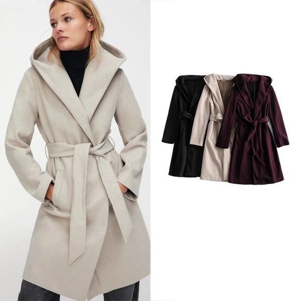 2020 autumn woolen coat women fashion classic cashmere women woolen coat elegant long jackets streetwear with cap, Black
2020 autumn woolen coat women fashion classic cashmere women woolen coat elegant long jackets streetwear with cap, Black