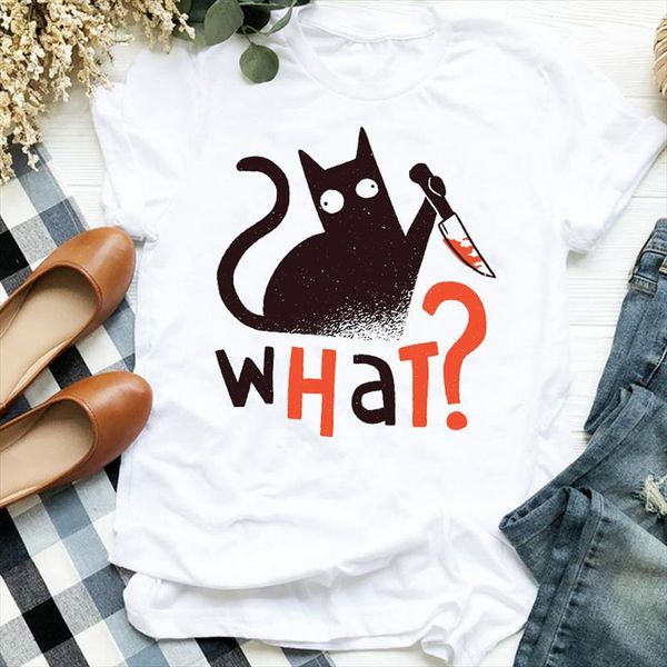 women lady cat mujer camisetas cartoon 90s fall halloween print t tee womens tshirt female shirt clothes graphic t shirt, White
women lady cat mujer camisetas cartoon 90s fall halloween print t tee womens tshirt female shirt clothes graphic t shirt, White
