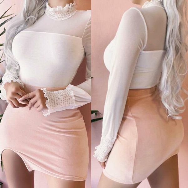 women ladies mesh long sleeve bodycon turtleneck pullover blouse loose jumper shirts casual, White
women ladies mesh long sleeve bodycon turtleneck pullover blouse loose jumper shirts casual, White