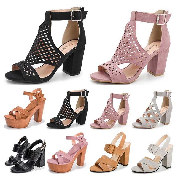 fashion womens sandals chunky heel buckle strap blackpink grey brown 8-12cm gladiator peep toes size 36-43, Black
fashion womens sandals chunky heel buckle strap blackpink grey brown 8-12cm gladiator peep toes size 36-43, Black