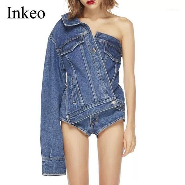 women off shoulder denim jacket 2020 new arrival irregular female jeans coat loose fashion outwear autumn inkeo 9o0031, Black;brown
women off shoulder denim jacket 2020 new arrival irregular female jeans coat loose fashion outwear autumn inkeo 9o0031, Black;brown