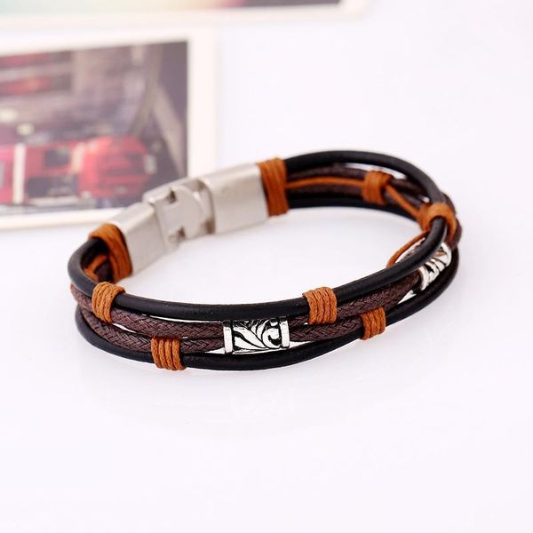 charm bracelets leather bracelet for men women casual style vintage fashion warp multilayer chain woman jewelry pk-104, Golden;silver
charm bracelets leather bracelet for men women casual style vintage fashion warp multilayer chain woman jewelry pk-104, Golden;silver