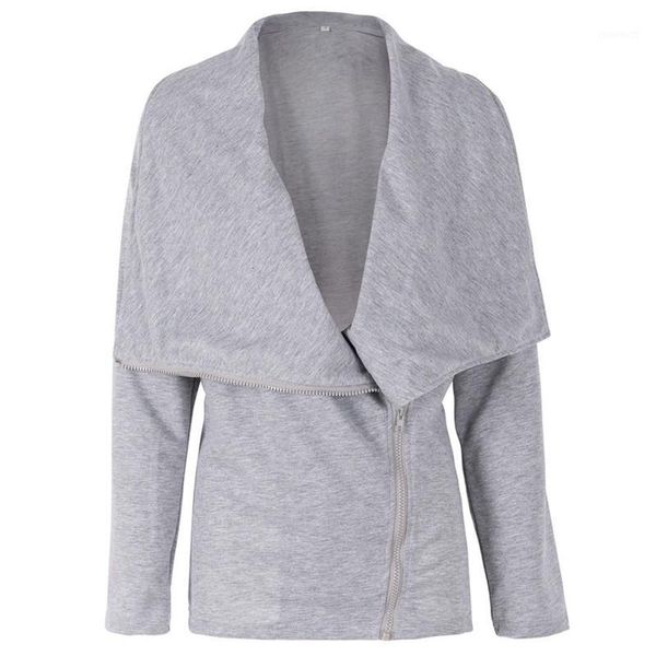 women solid thin turn-down collar coat diagonal zipper design autumn and winter casual long sleeve jacket1, Black;brown
women solid thin turn-down collar coat diagonal zipper design autumn and winter casual long sleeve jacket1, Black;brown
