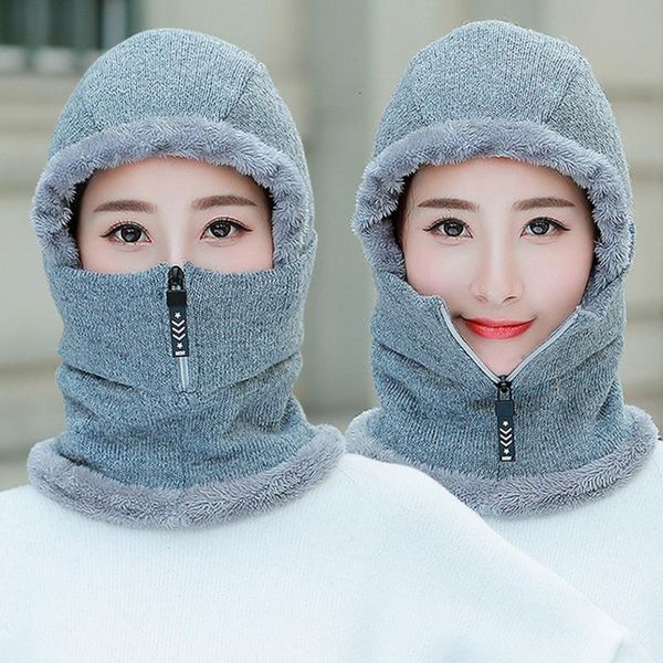 women winter beanie knitted hat face cover lady warm thick cycling beanies female collar cap ll@17, Blue;gray
women winter beanie knitted hat face cover lady warm thick cycling beanies female collar cap ll@17, Blue;gray
