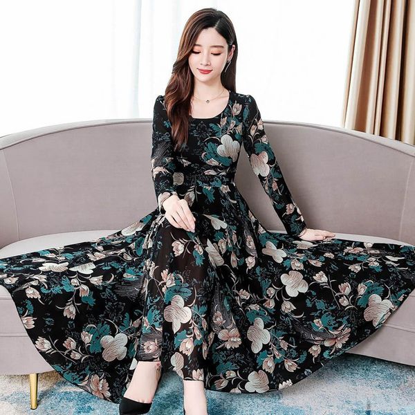 sukienki dress women o-neck long sleeve women long dress ladies floral print a-line summer dress vestidos de fiesta de noche#j30, Black;gray
sukienki dress women o-neck long sleeve women long dress ladies floral print a-line summer dress vestidos de fiesta de noche#j30, Black;gray