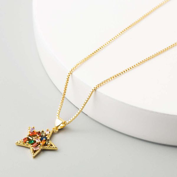 clavicle chain pendant fashion valentine's day women's five pointed star copper inlaid colorful zircon necklace4hcvzy5n, Silver
clavicle chain pendant fashion valentine's day women's five pointed star copper inlaid colorful zircon necklace4hcvzy5n, Silver
