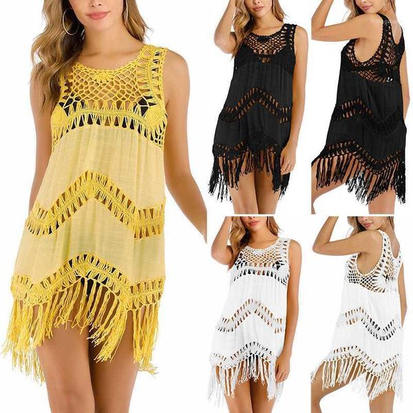 women crochet tunic cover up cut out o-neck beach dress summer bathing suit beachwear1, White;black
women crochet tunic cover up cut out o-neck beach dress summer bathing suit beachwear1, White;black