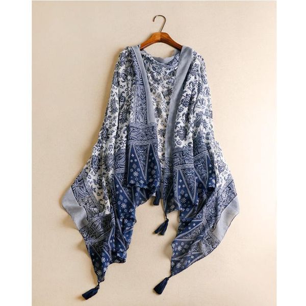 scarves european and american fashion elegant blue white porcelain sunscreen silk scarf tassel cotton lady, Blue;gray
scarves european and american fashion elegant blue white porcelain sunscreen silk scarf tassel cotton lady, Blue;gray