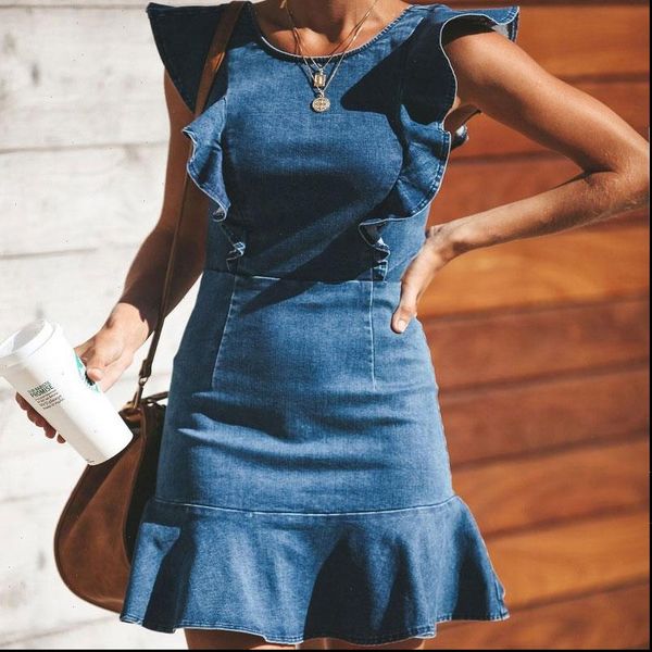 2021 summer ruffle design stretch high waist denim women blue short sleeved o neck party jeans bodycon mini dresses, Black;gray
2021 summer ruffle design stretch high waist denim women blue short sleeved o neck party jeans bodycon mini dresses, Black;gray