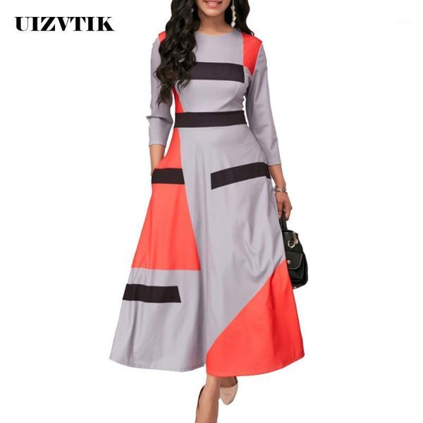 summer autumn dress women 2019 casual plus size slim striped ball gown maxi dresses elegant patchwork long party dress 5xl1, Black;gray 
summer autumn dress women 2019 casual plus size slim striped ball gown maxi dresses elegant patchwork long party dress 5xl1, Black;gray