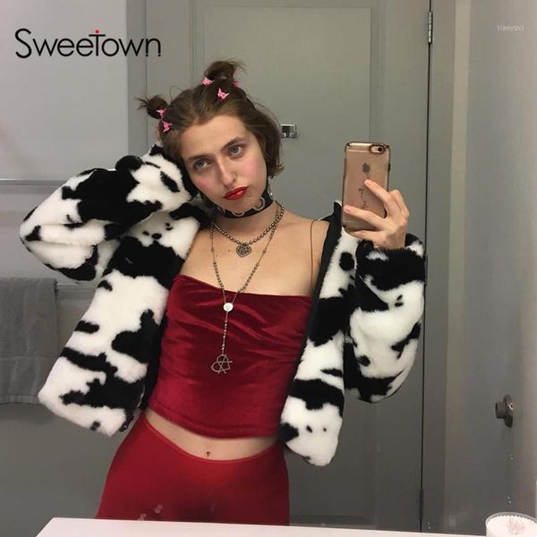 sweetown winter fashion cow print woolen ladies jackets coats zipper turn down collar long sleeve warm autumn coat female outfit1, Black;brown
sweetown winter fashion cow print woolen ladies jackets coats zipper turn down collar long sleeve warm autumn coat female outfit1, Black;brown