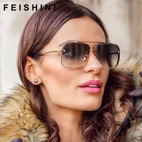 sunglasses feishini 2021 fashion grey gradient eyewear shield rhinestone rimless women vintage oversized designer, White;black
sunglasses feishini 2021 fashion grey gradient eyewear shield rhinestone rimless women vintage oversized designer, White;black