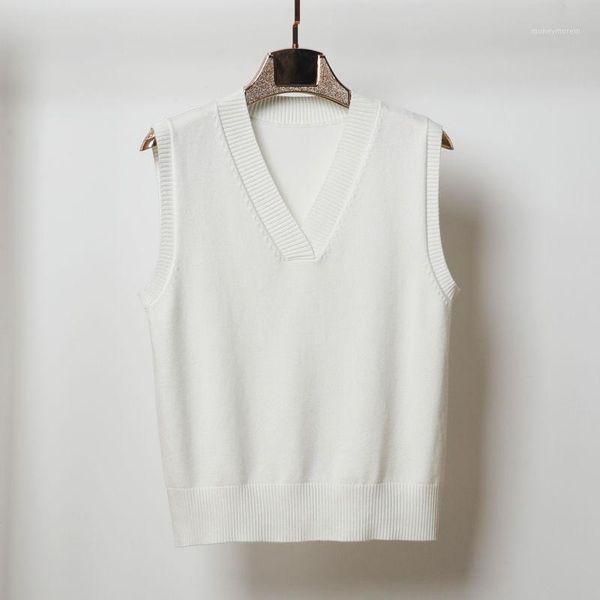 women's knits & tees 2021 autumn women korean style vests solid color casual knitted sweater female short v-neck daily outwear l1141, White
women's knits & tees 2021 autumn women korean style vests solid color casual knitted sweater female short v-neck daily outwear l1141, White