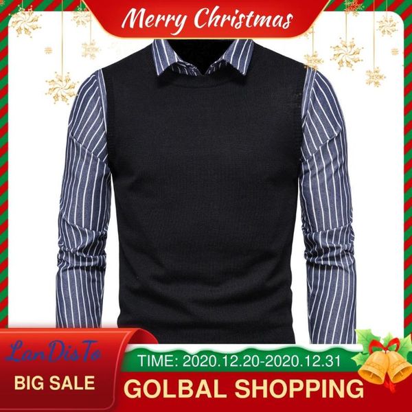 men's sweaters landisto men clothing knitted sweater warm european style mens fake two-piece stripe sleeve, White;black
men's sweaters landisto men clothing knitted sweater warm european style mens fake two-piece stripe sleeve, White;black