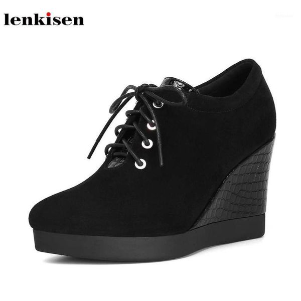 lenkisen black colors lace up pointed toe sheep suede high heels wedges fashion streetwear winter warm women ankle boots l621
lenkisen black colors lace up pointed toe sheep suede high heels wedges fashion streetwear winter warm women ankle boots l621
