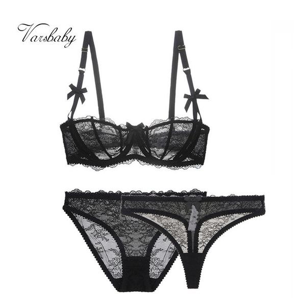 varsbaby unlined underwear set half cup transparent 3 pcs bras+panties +thongs bra set for women y200415, Red;black
varsbaby unlined underwear set half cup transparent 3 pcs bras+panties +thongs bra set for women y200415, Red;black