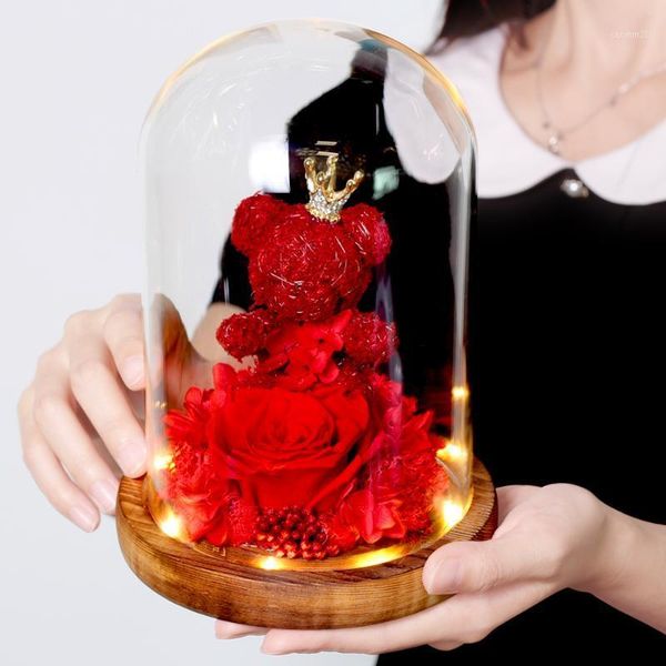 eternal real flower teddy bear rose flowers in glass dome home wedding decoration birthday valentine's day gifts send lady1
eternal real flower teddy bear rose flowers in glass dome home wedding decoration birthday valentine's day gifts send lady1