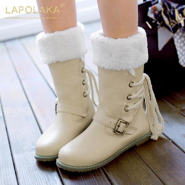 boots lapolaka 2021 design british style concise warm winter women shoes buckle ins plush comfy snow mid calf boot ladies1, Black
boots lapolaka 2021 design british style concise warm winter women shoes buckle ins plush comfy snow mid calf boot ladies1, Black