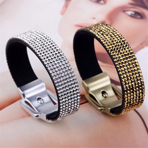 charm bracelets druzy classic 7 row sparkling rhinestone crystal pave leather wrap bracelet bangle for women wedding bridal jewellery, Golden;silver
charm bracelets druzy classic 7 row sparkling rhinestone crystal pave leather wrap bracelet bangle for women wedding bridal jewellery, Golden;silver