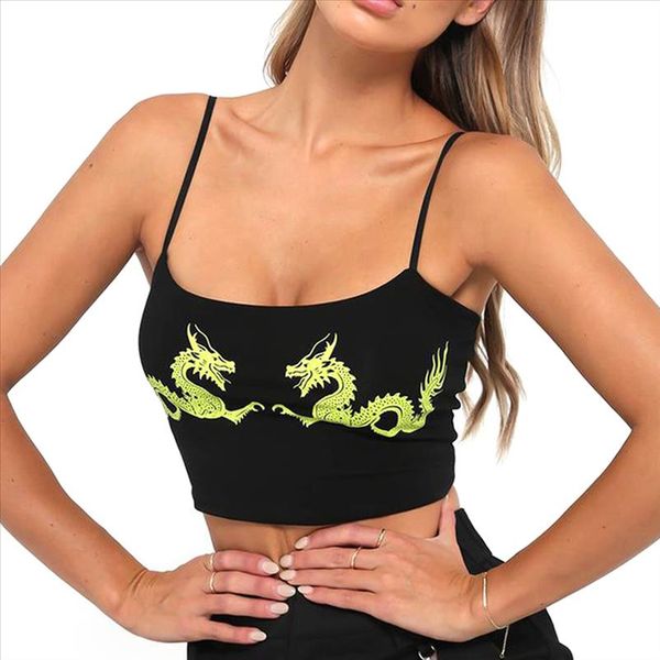 women tight fitness u neck polyester crop fashion cropped attractive straps dragon pattern summer casual sleeveless, White
women tight fitness u neck polyester crop fashion cropped attractive straps dragon pattern summer casual sleeveless, White